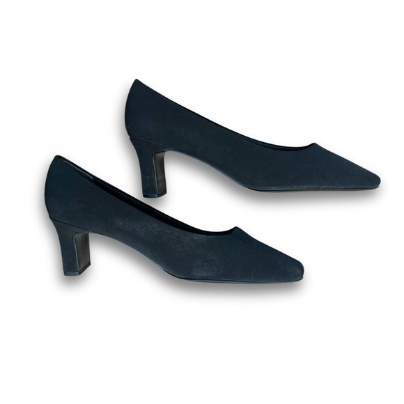 Nordstrom Glow 2" Black Heels Size 8 Elegant Square-Toe Pumps Women - Picture 8 of 12